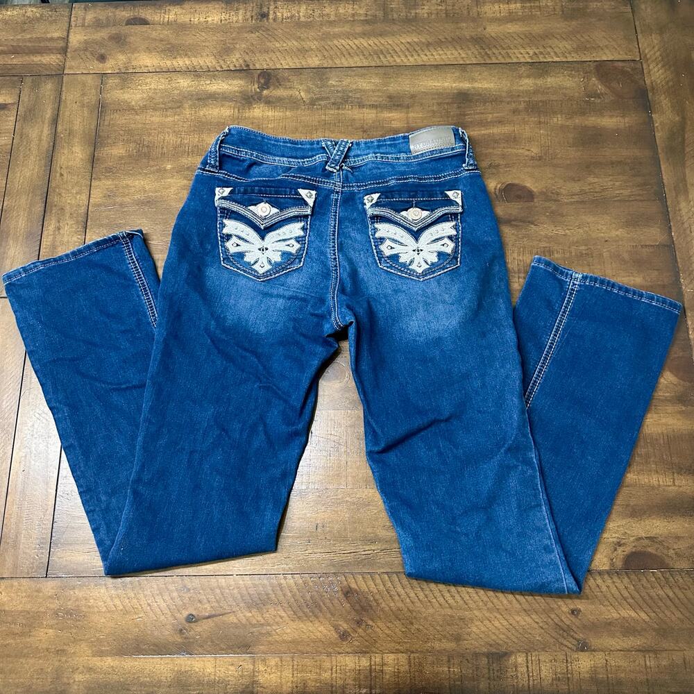 Hydraulic Y2K Ornate Embroidered‎ Pocket Jeans Size 9/10 Bootcut Stretch